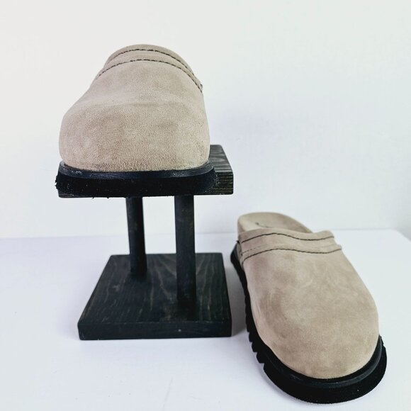 Free People Women's Milo Beige Suede Platform Slip-On Clogs, Sz 8 - Picture 4 of 11